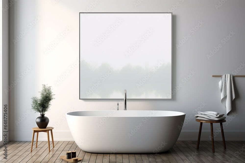 Modern Aesthetic Bathroom Interior Design Created with Generative AI Modern Aesthetic Bathroom Interior Design Created with Generative AI