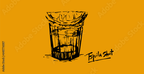 illustration of glass of tequila shot 