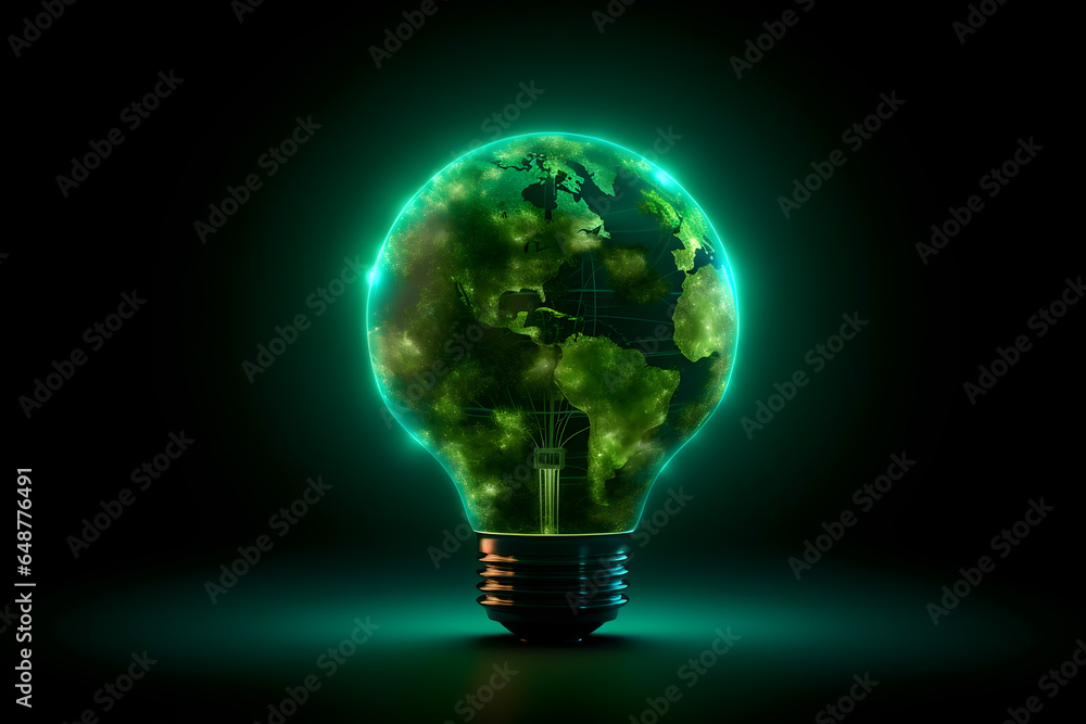 renewable energy light bulb with green energy, Earth Day or environment protection Hands protect forests that grow on the ground and help save the world, solar panels renewable energy light bulb with green energy, Earth Day or environment protection Hands protect forests that grow on the ground and help save the world, solar panels