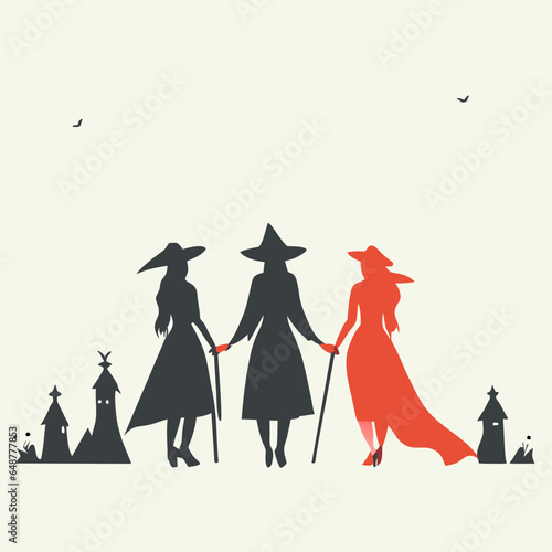 Witches Gathering at a Coven in the Woods