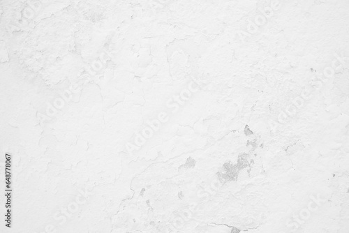 White Peeling Paint Concrete Wall Texture Background.