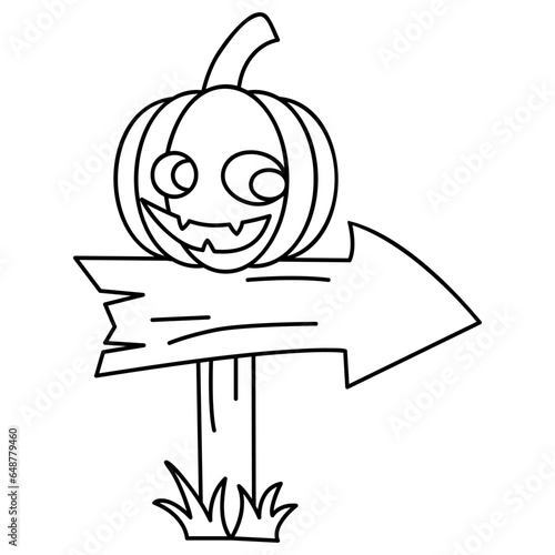 arrow pumpkin jack halloween smile drawing cute cartoon outline
