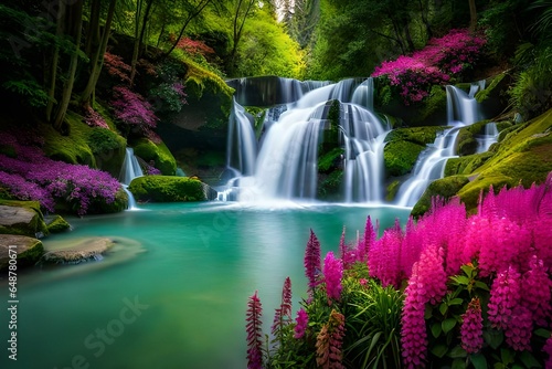 waterfall in the forest © muhammad