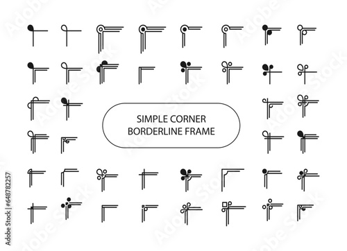 Set of Simple Corner, Frames, Design elements, Border, Calligraphic, Decorative elements collection. Vector illustration.