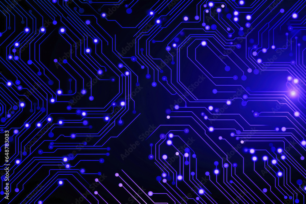 Obraz premium The printed circuit board of a modern computer. Motherboard for electronic systems and equipment.