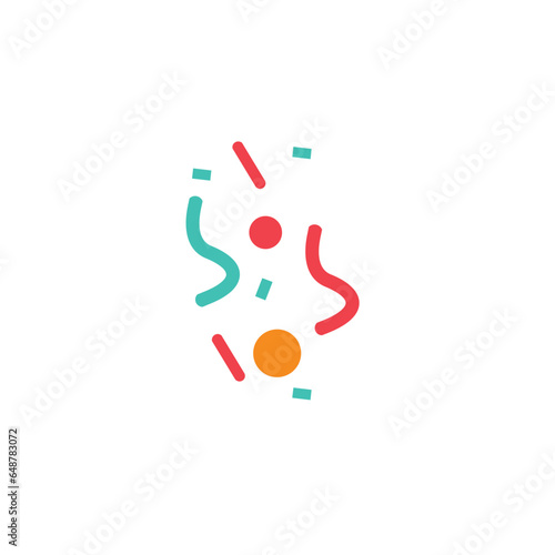 Fun colorful line doodle shape set. Creative minimalist style art symbol collection for children or party celebration with basic shapes. Simple upbeat childish drawing scribble decoration.