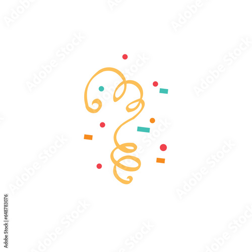 Fun colorful line doodle shape set. Creative minimalist style art symbol collection for children or party celebration with basic shapes. Simple upbeat childish drawing scribble decoration.