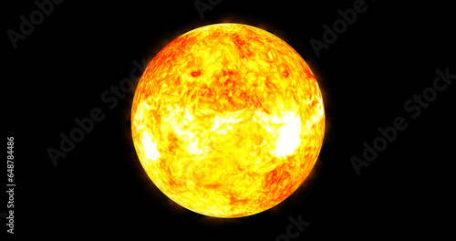 3d sun isolate on black .4k closeup sun view from space. waving lava upon the sun surface. 3d rendered sun over 4k resolution. © Think_About_Life