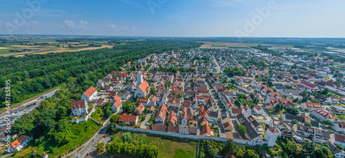 Ausblick auf die Stadt Leipheim in der schwäbischen Region Donau-Iller © ARochau