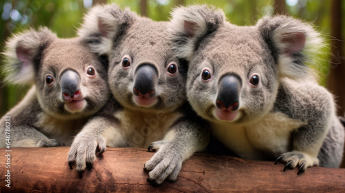 A group of funny koalas close-up © Venka
