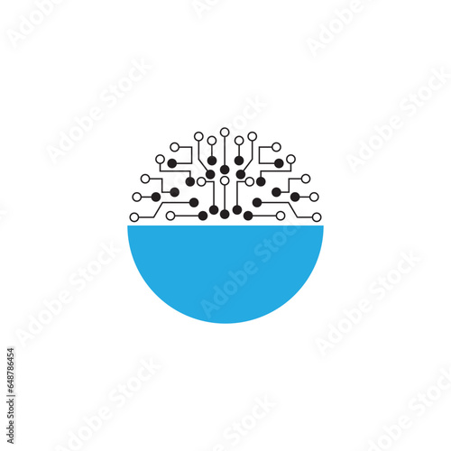  Electronics Circuit Circle shape Logotype icon.