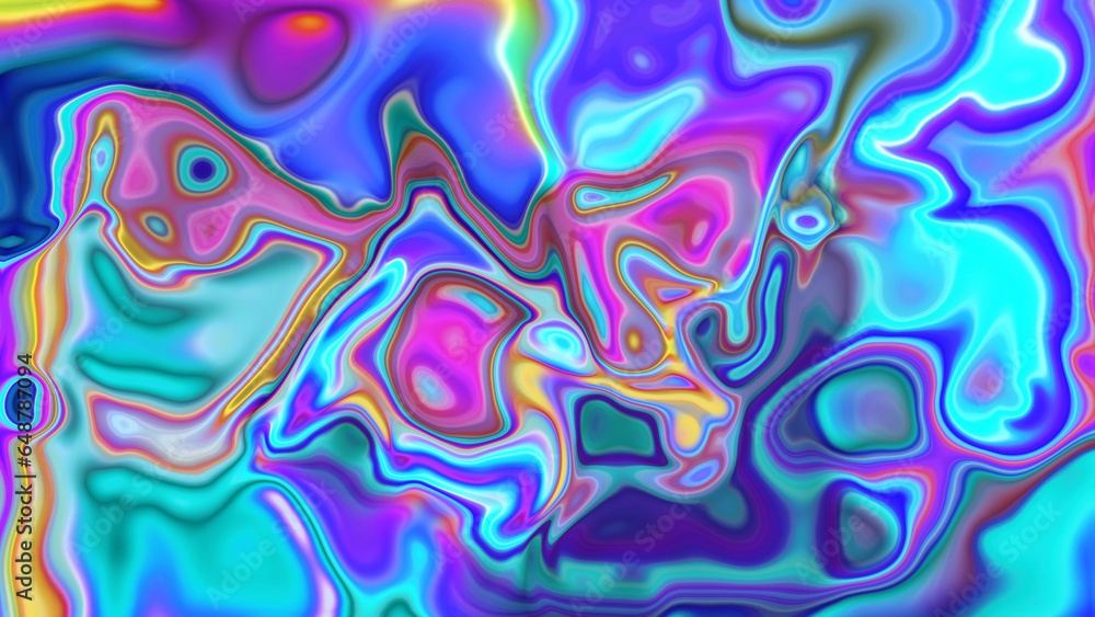 Abstract wavy liquid colorful background.
