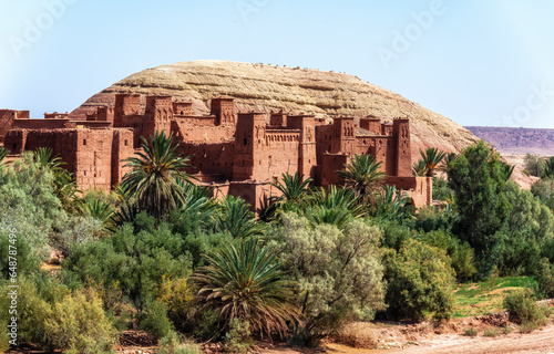 Aït Benhaddou in Morocco, a fortified village kasbah (ksar) of Aït Benhaddou in the foothills of the High Atlas Mountains