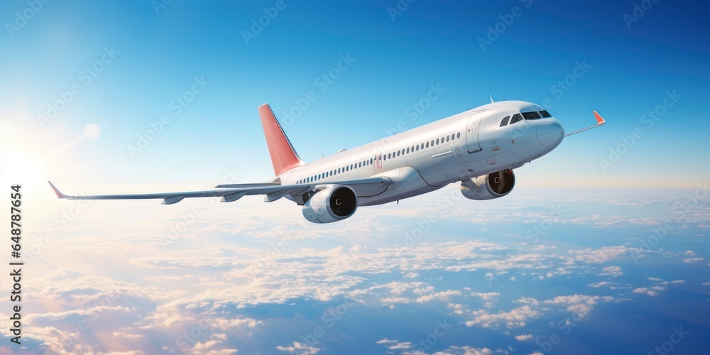 Passenger plane riding the sky
