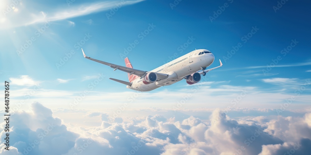 Passenger plane journeying through the sky Passenger plane journeying through the sky