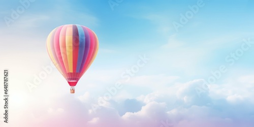 Cheerful air balloons ascending with grace in the tranquil sky