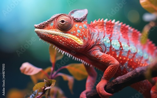 Nature s wonder encapsulated in the intricate details of a chameleon macro  with a soft blur