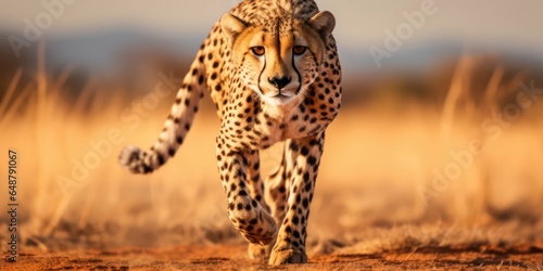 Wild Cheetah Portrait in Savannah © sitifatimah