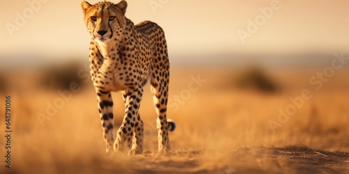 Cheetah Intense Gaze in Savannah Setting © sitifatimah