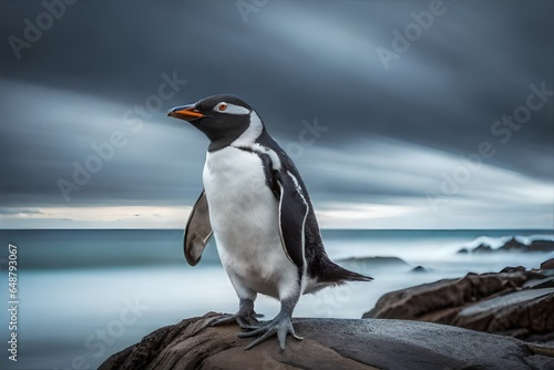 penguin on the rocks