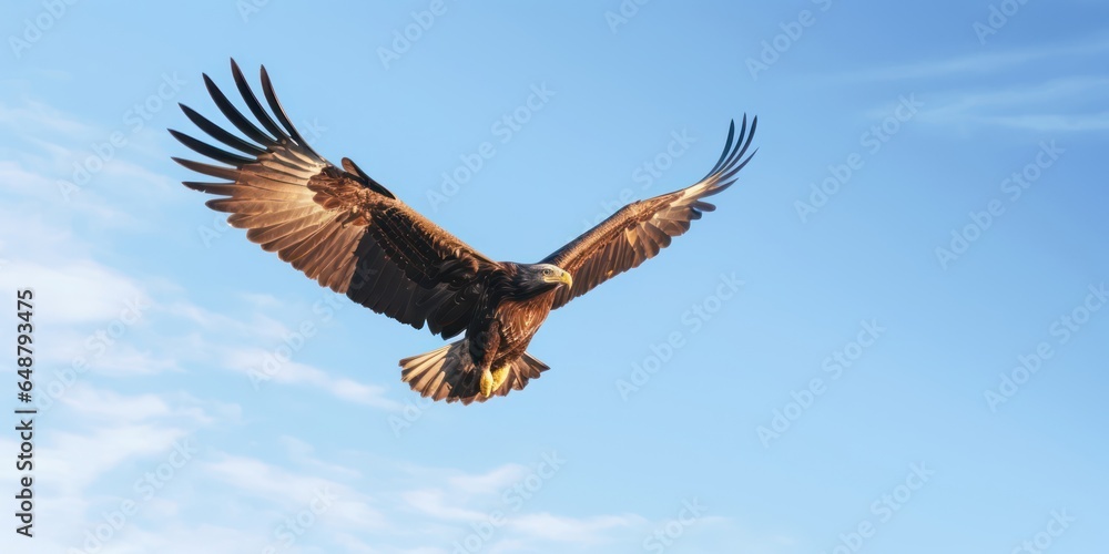 Fototapeta premium Eagle ascends high in the open sky