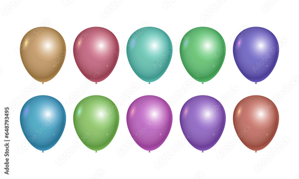 Vector collection of realistic balloons for your design helium balloon decoration