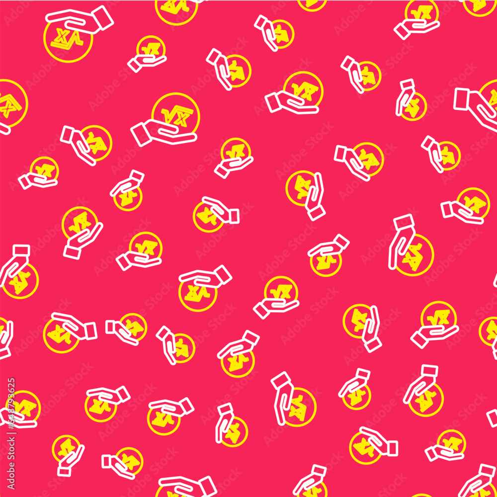 Line Square root of x glyph icon isolated seamless pattern on red background. Mathematical expression. Vector Line Square root of x glyph icon isolated seamless pattern on red background. Mathematical expression. Vector
