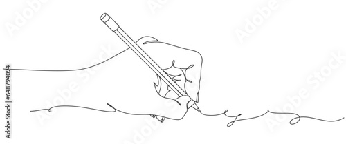 line art hand writing continuous line art drawing hand with pen line art illustration