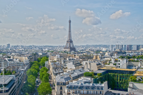 Paris, France: view of the city with the Tour Eiffel from the The Arc de Triomphe de l'Étoile (Triumphal Arch of the Star) © A. Ciangherotti