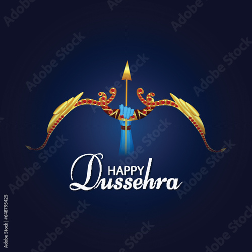 Vector illustration of happy dussehra celebration