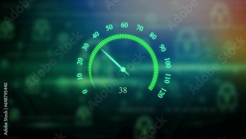 High-technology speedometer and pointer, racing speed counter illustration background. photo
