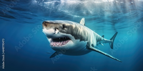 Predatory Great White Shark in Ocean Waters © sitifatimah