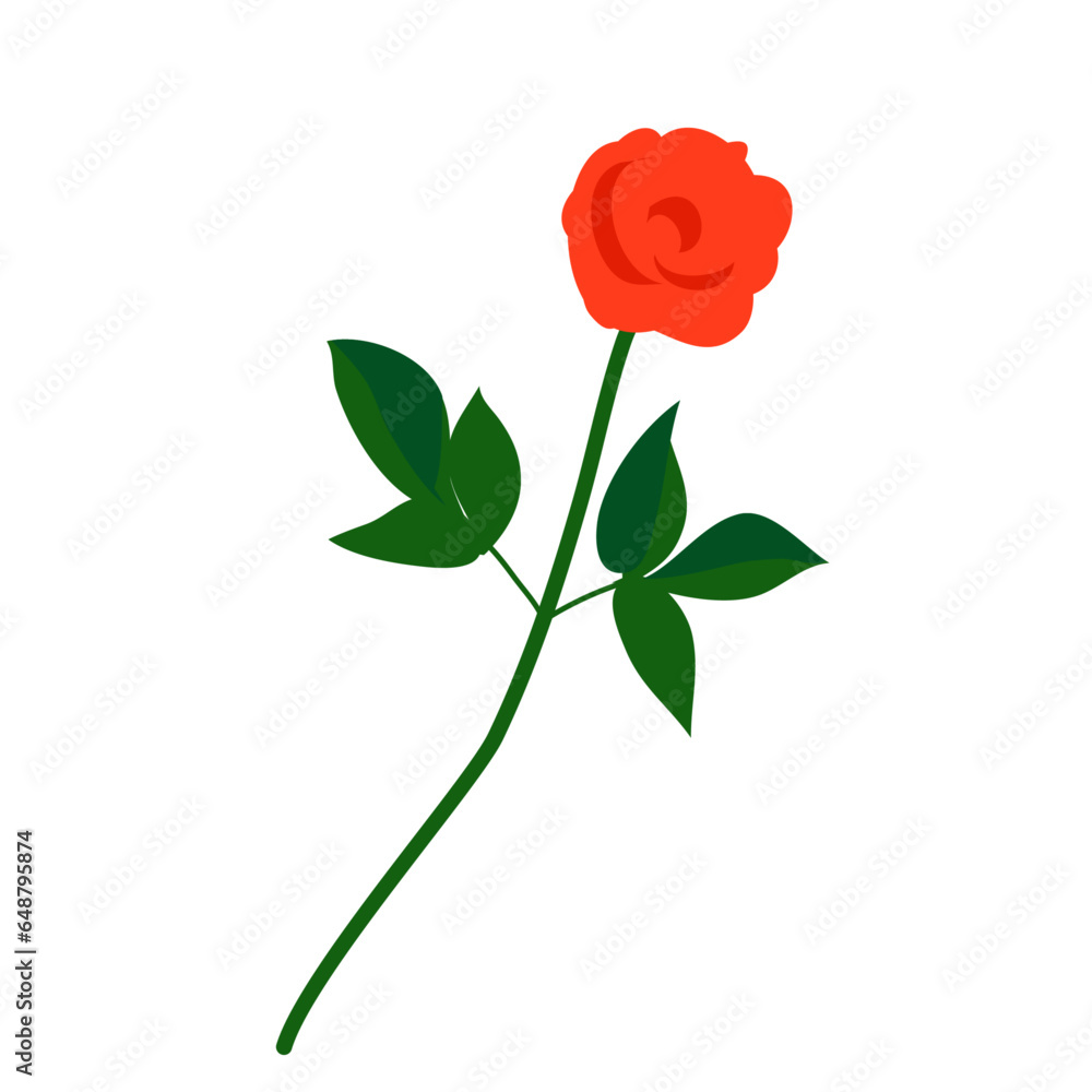 Vector red artistic rose on white background Vector red artistic rose on white background
