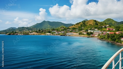A vista captured from a cruise ship, showcasing the scenic beauty of Grenada Island in the Caribbean