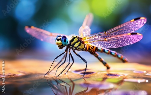 Embracing the breeze, a dragonfly glides through the air © sitifatimah