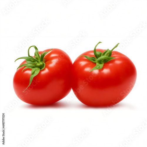 Isolated Fresh Red Tomato on White Background