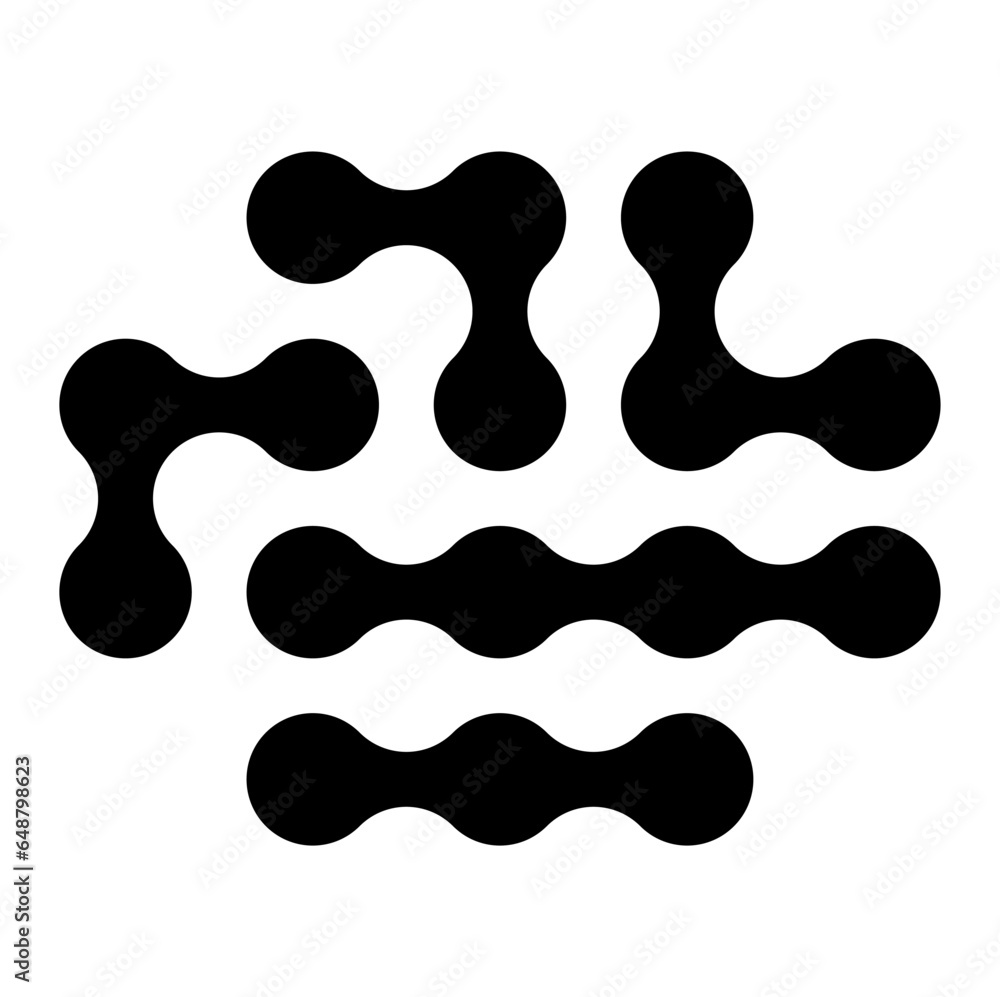 Fototapeta premium Black metaball dynamic shape dots pattern geometric flat design