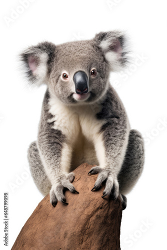 Funny koala isolated on a white background