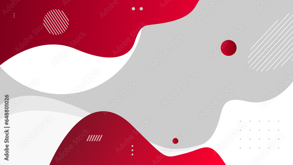Colorful wave digital technology beautiful shape red and white color illustration background.