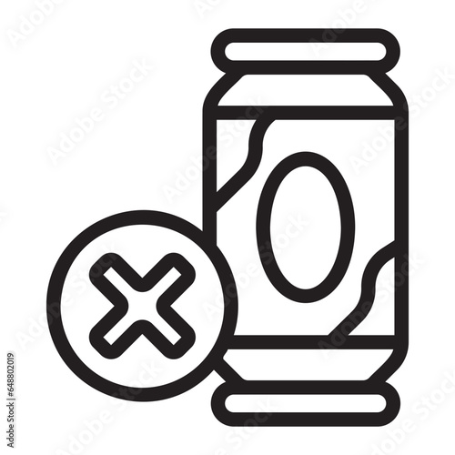 no soft drink line icon