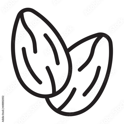 almond line icon