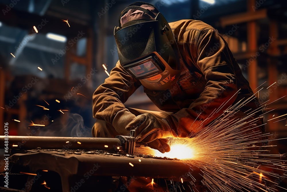 worker welders who perform arc welding in factories worker welders who perform arc welding in factories