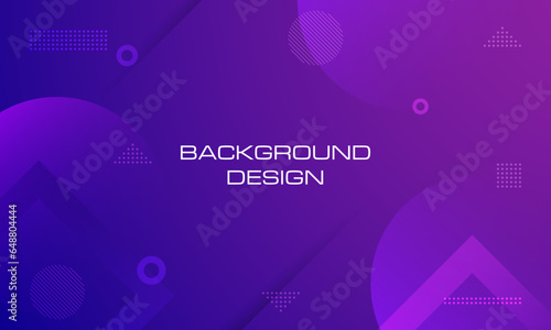 Abstract dark blue purple gradient background with circle layer and memphis element. vector illustration