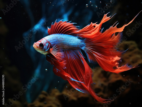 Betta Fish in its Natural Habitat  Wildlife Photography  Generative AI