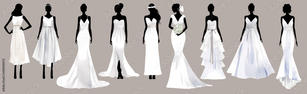 Set of wedding dress on a mannequin