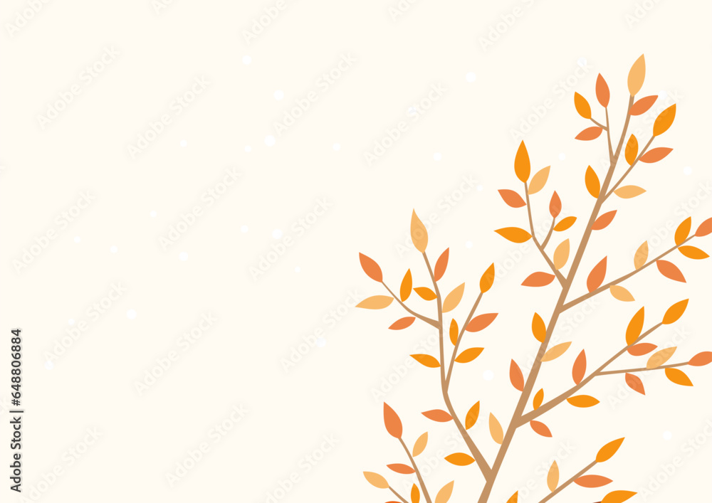 Autumn tree with branches design background.