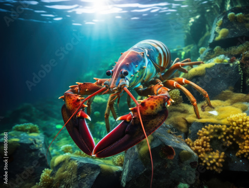 Lobster in its Natural Habitat  Wildlife Photography  Generative AI