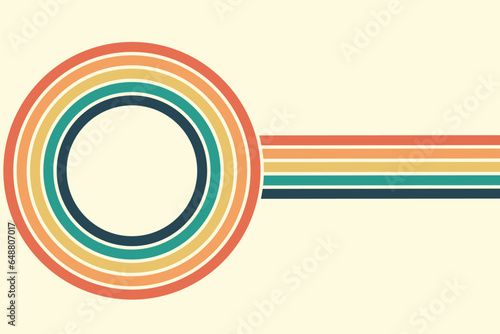 Abstract background of rainbow groovy Wavy Line design in 1970s Hippie Retro style. Vector pattern ready to use for cloth, textile, wrap and other.