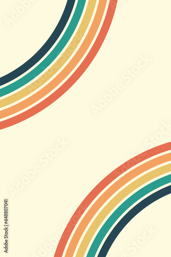 Abstract background of rainbow groovy Wavy Line design in 1970s Hippie Retro style. Vector pattern ready to use for cloth, textile, wrap and other. © Tetiana Komarytska