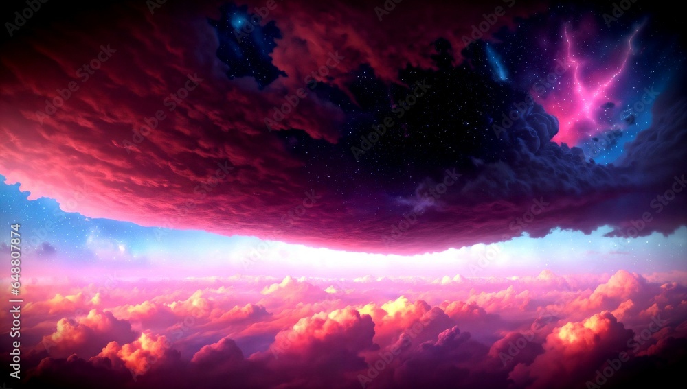 (4k) Incredible view from above the clouds AI
